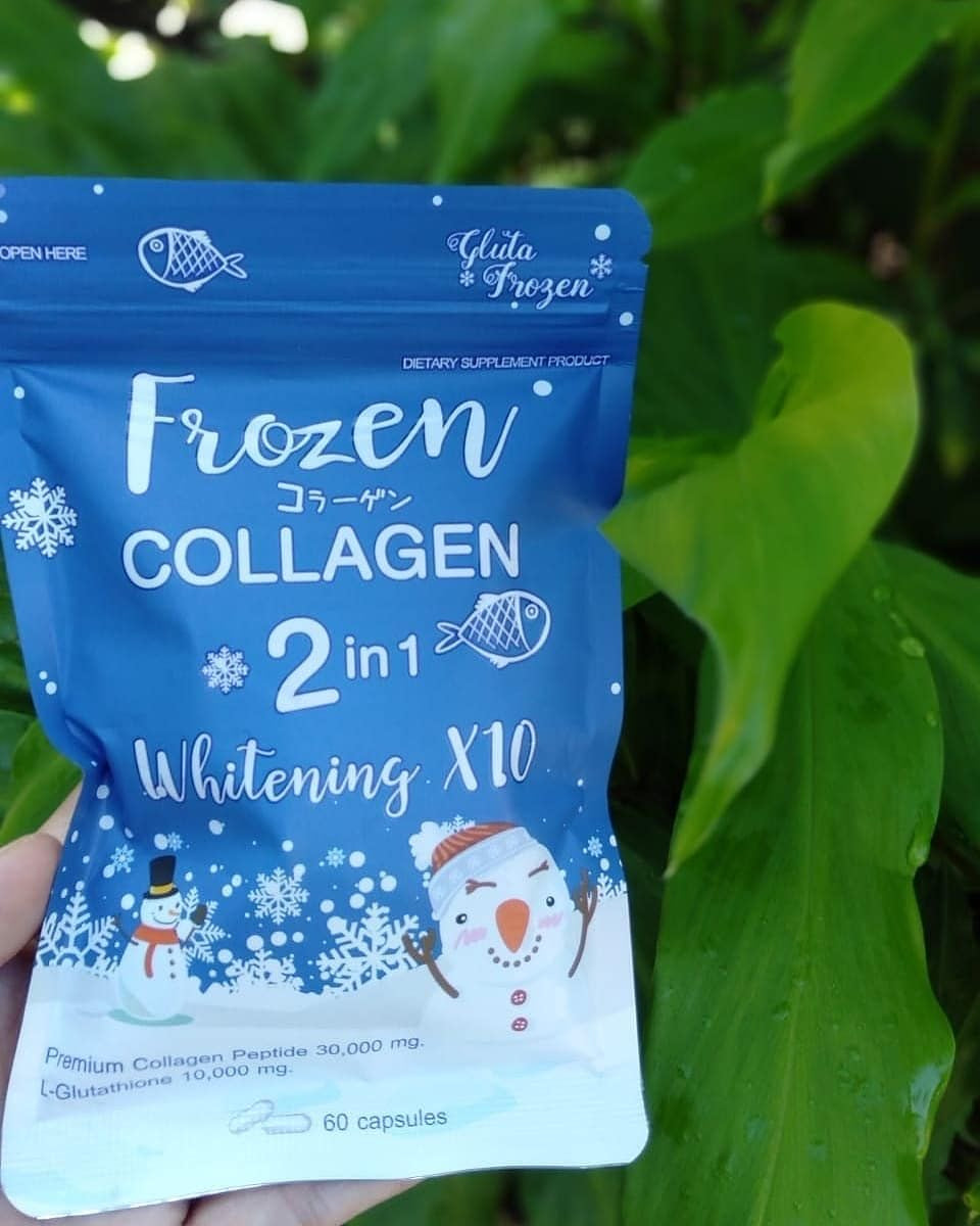 Frozen Collagène 2 en 1 blanchiment X10, formule anti-âge pour réduire l'acné et les taches de rousseur, 60 capsules (collagène congelé