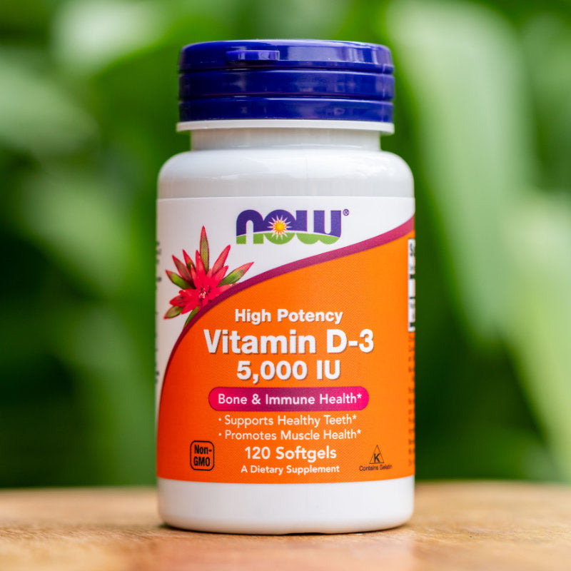 Vitamin D3, 5000IU, 120 softgels (NOW Foods)